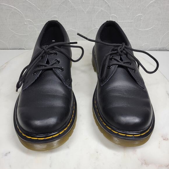 Dr Martens Derby Shoes Kids 2 Black Leather Lace Up‎ Chunky - Picture 5 of 15